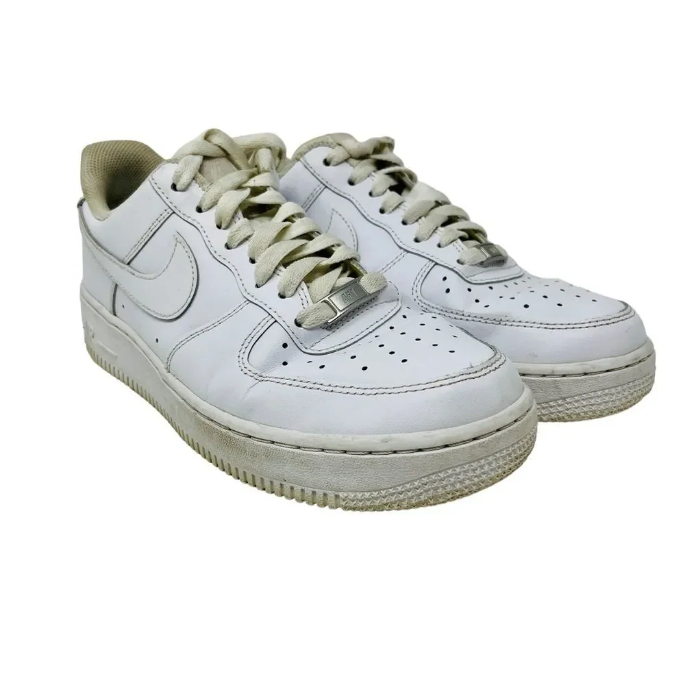 NIKE White Air Force One 1 Women's Sneakers Shoes Leather Low Top 9‎ 315115-112